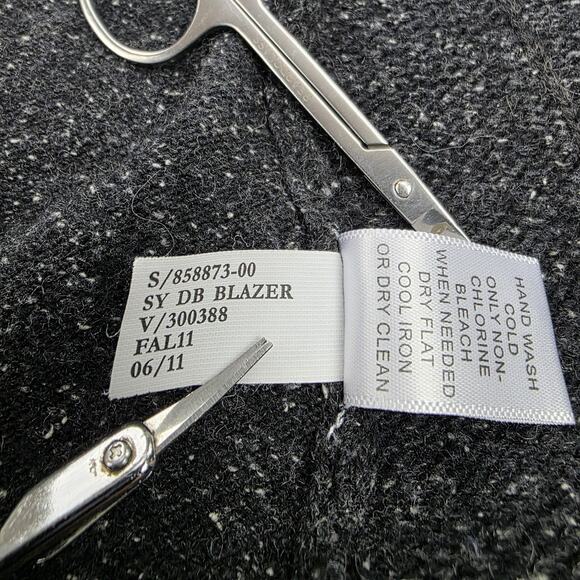 Banana Republic Sweater Womens Small Gray Wool Silk Blend Double Breasted Blazer - Picture 16 of 16